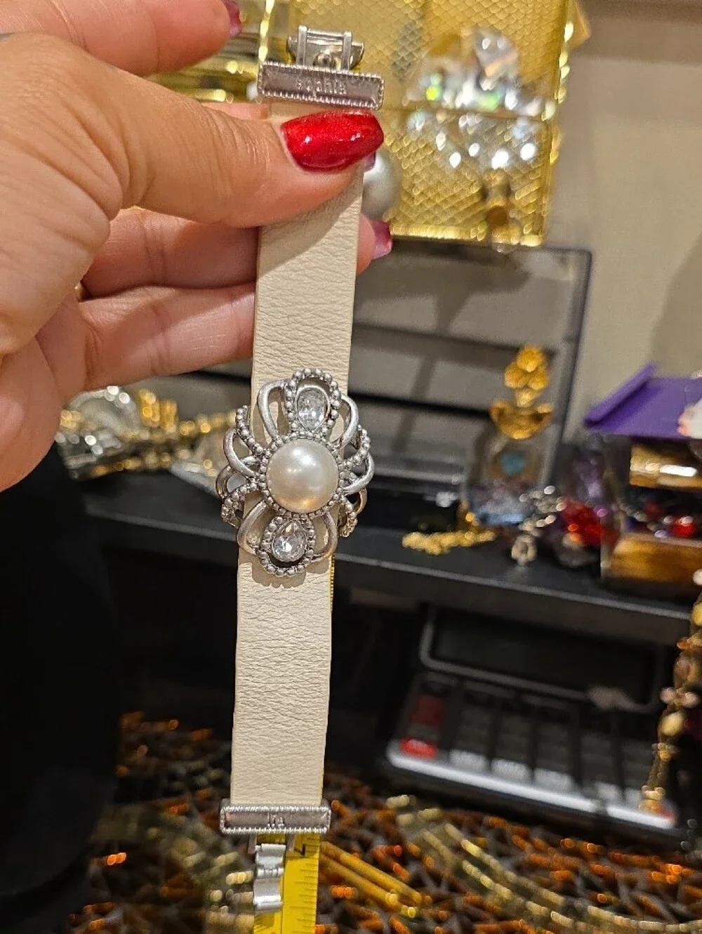 Lia Sophia Cream Bracelet with Pearl and Silver Accents